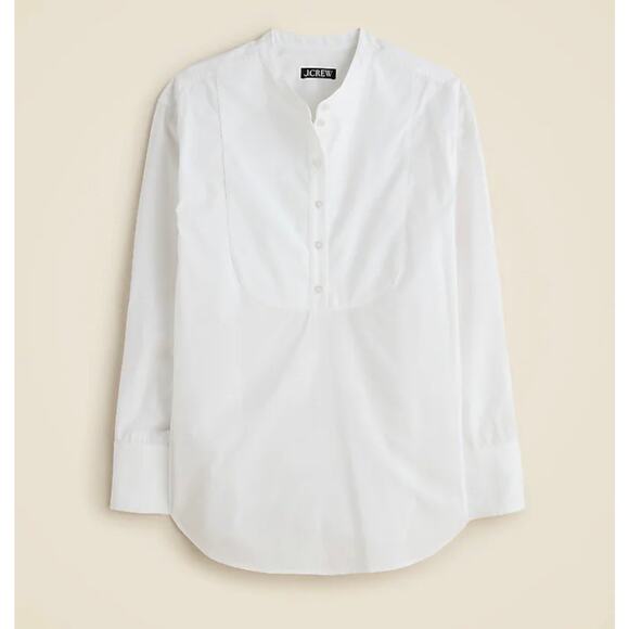 J. Crew J. Crew Tuxedo popover shirt in cotton poplin White NWT size Small - Picture 5 of 8